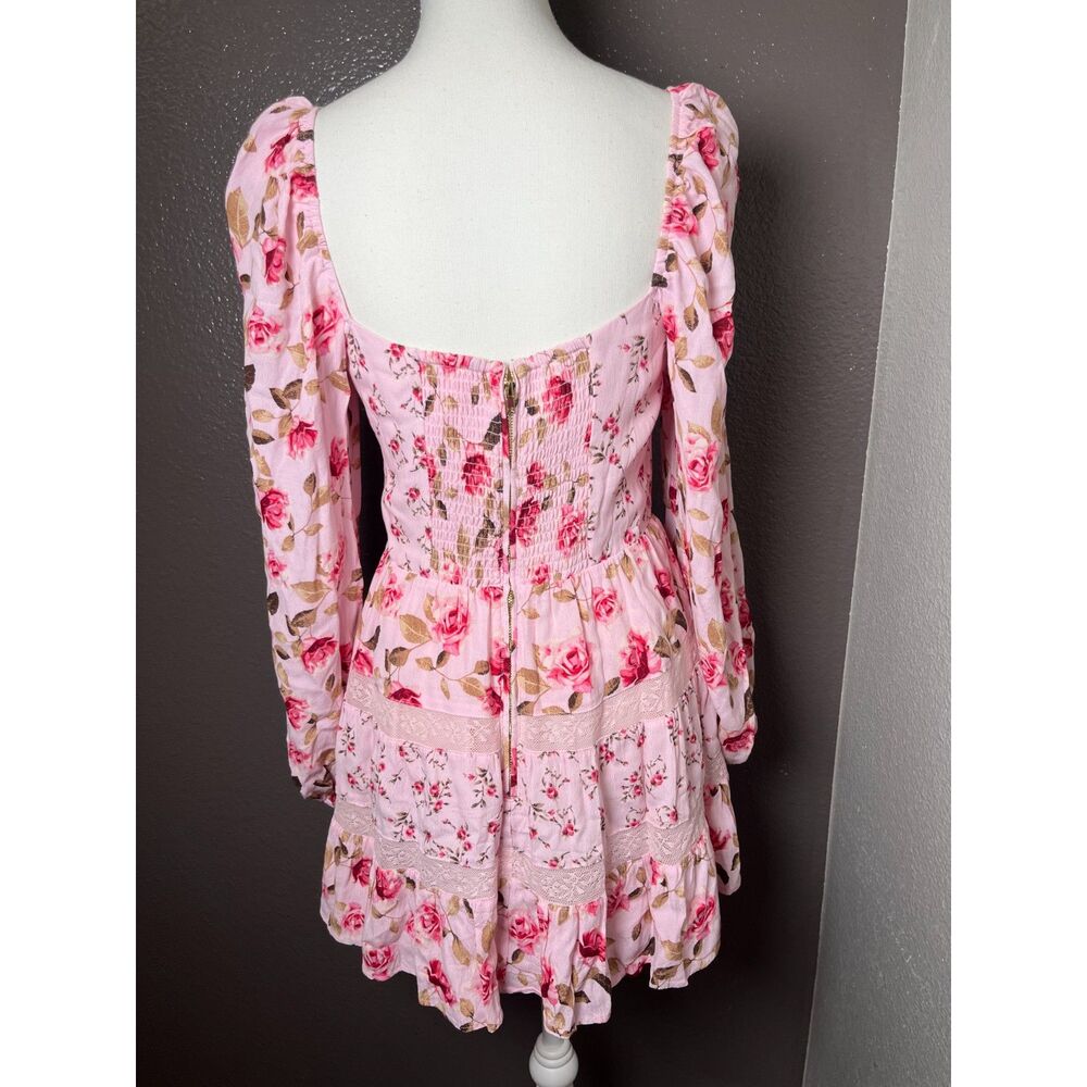 Altar’d State Pink Kate Floral Mini Dress Size Largebustier corset bodice - Picture 8 of 8